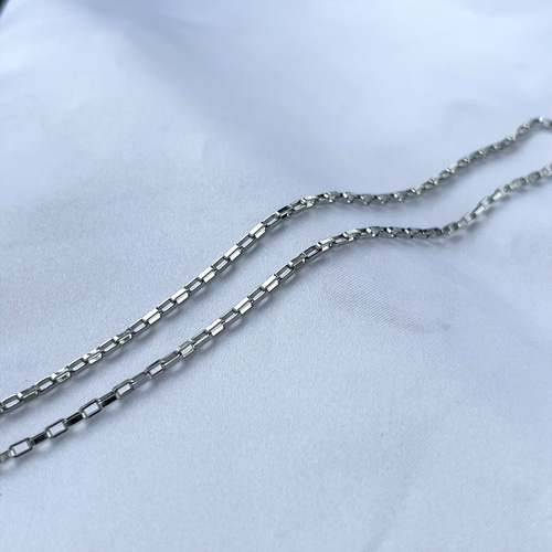 長さオーダー対応】＊存在感* 2mm or 3mm スクエアチェーン ネックレス