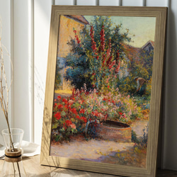 NO.11】花の庭園絵画アートポスター☆ガーデニングインテリア油絵