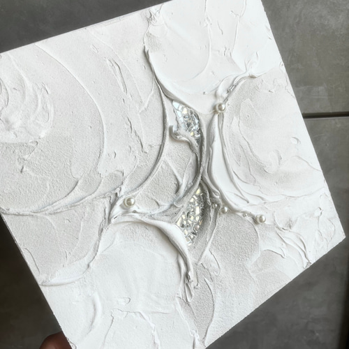 モダンアート キラキラ 24×24㎝ テクスチャーアート 現代アート 抽象画