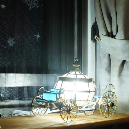 シンデレラのカボチャの馬車；クリスタル－5 LEDランプ ○395