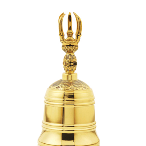 密教法具 真言宗 五鈷金剛鈴 鐘 寺院用仏具 真鍮製 17cm その他置物