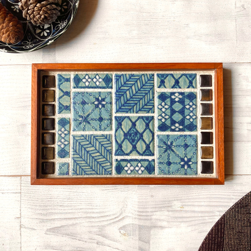 再販20】 メルマガ特集掲載 モザイクタイルトレー タイルトレイ レトロ