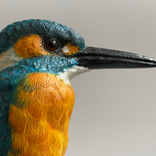 バードカービング作品 カワセミ 鳥の木彫り 彫刻 ume 通販 14557711