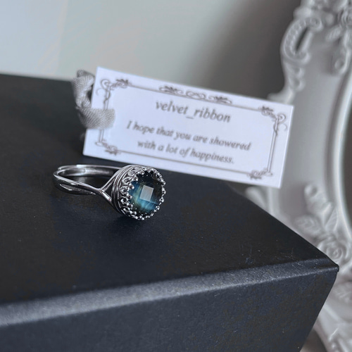 ブルータイガーアイ クリスタル silver925 リング ＊ 指輪 メンズ