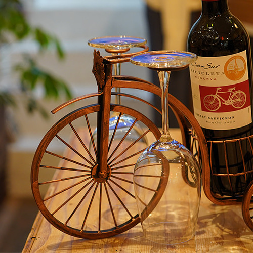 アンティーク風】 レトロ自転車 ワインラック 棚・シェルフ・ラック