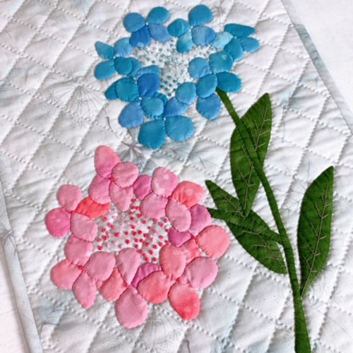 パッチワークタペストリーKIT/歳時記/紫陽花のタペストリー キット