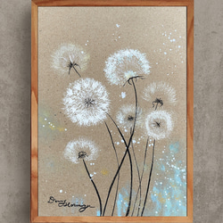 たんぽぽの綿毛 【原画/A4サイズ】 インテリアアート イラスト DENNY