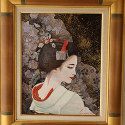 挑む「のぞむ」 水彩画・舞妓・ 原画 ※防カビ処理済 ※挑むと書いて