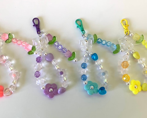 お名前ビーズキーホルダー 携帯ストラップ RIANSI 通販 15547726