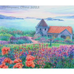 額装北欧☆アメリカで版画化☆ノルウェー ベルゲン ヨーロッパ 風景画