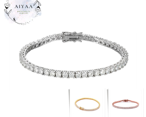 モアサナイト ブレスレット テニスブレス 【3mm/石】 14cm〜23cm