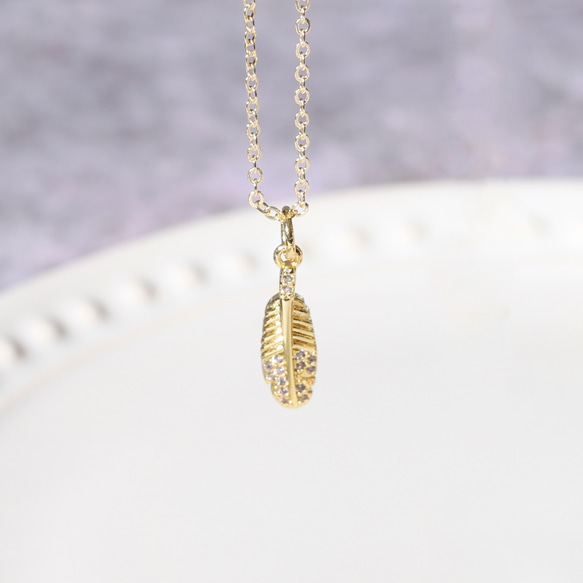 飛躍』ゴールドフェザーネックレス《ゴールド/シルバー》羽根◇金属