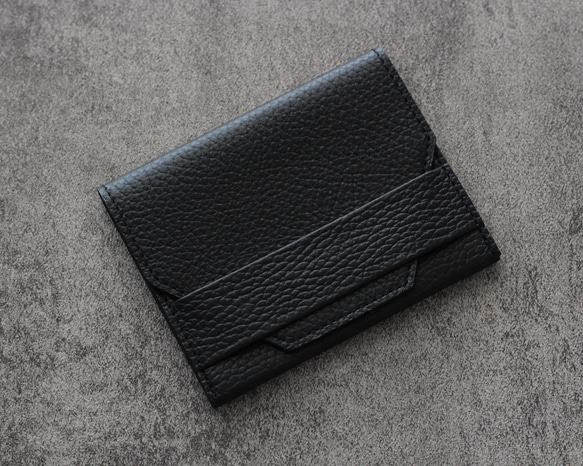EC限定 small wallet 【シボ革/ブラック 三つ折り財布 chi.wata 通販