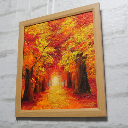油絵 油彩 油彩画 絵 絵画 【紅葉の秋】 絵画 HR 通販 16623819