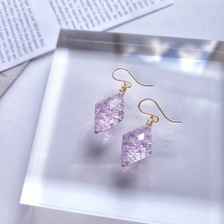 天然石 14kgf 江戸切子のようなピンクアメジスト*カービングの一粒