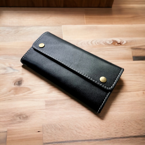 激渋】本革 トラッカーウォレット 長財布 ブラック ハイクオリティ 長