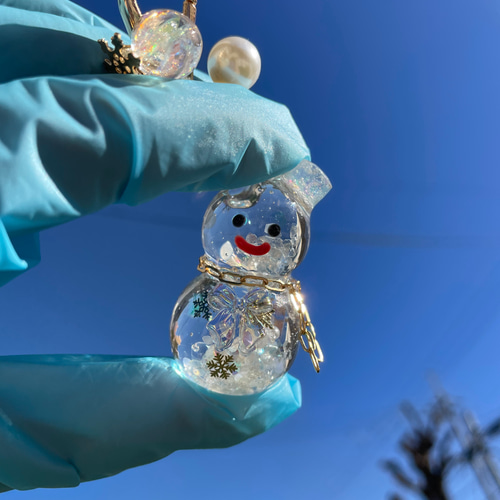 透明な雪だるま オイルシェイカーキーホルダー リボンver. その他