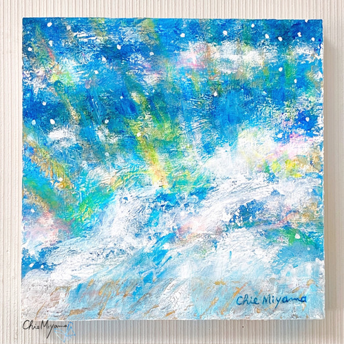 Creema限定【受注制作 】 原画 抽象画 青空 星空 海 光 ブルー 青