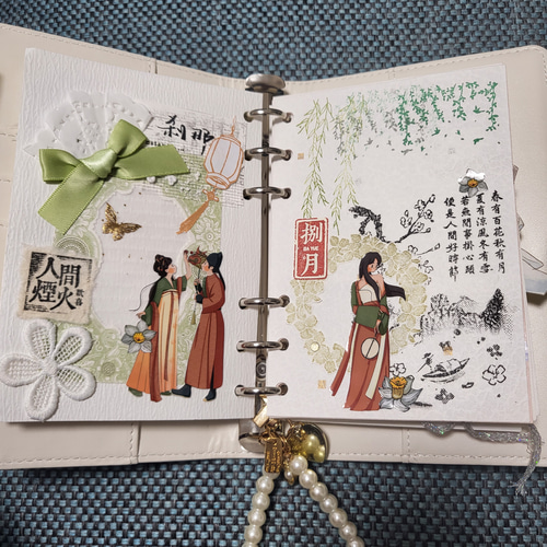 軽レトロ風ジャンクジャーナルノート 完成品 ハンドメイド A6サイズ