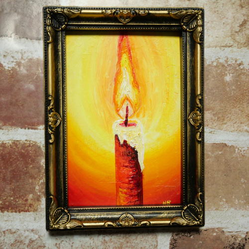 油絵 ミニ絵画 【蝋燭】 絵画 HR 通販 16045678｜Creema(クリーマ