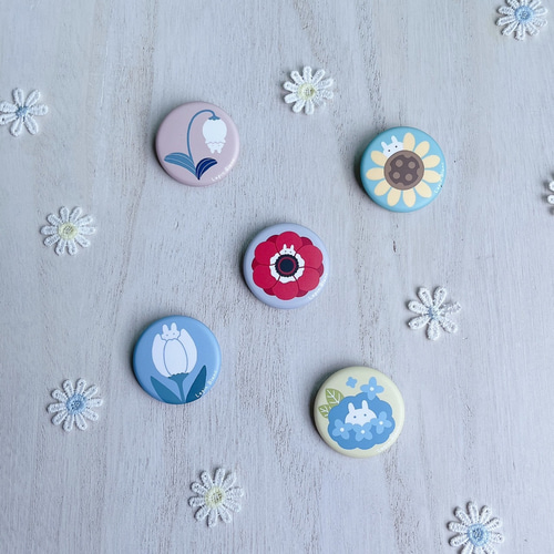 2個セット〗うさぎと┊ミニ缶バッチ┊vol.1 その他雑貨 𝕃𝔸ℙ𝕀ℕ