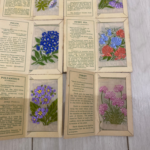 花の刺繍 シガレットカード イギリス 17枚セット その他雑貨