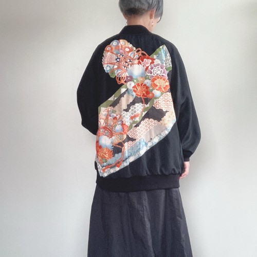 黒留袖から,XL,1点物,スカジャン,父の日ギフト,おしゃれなパパに