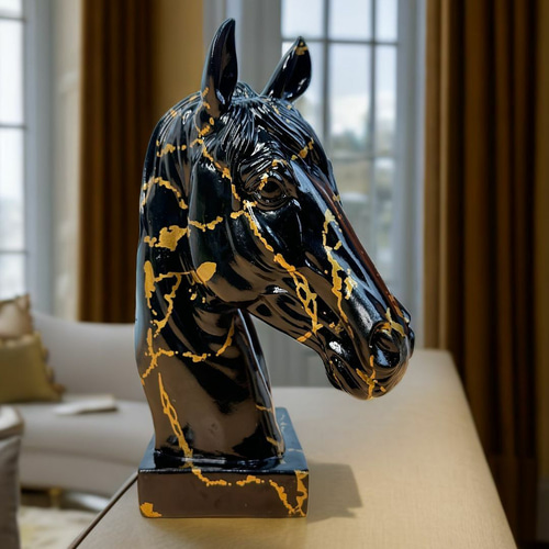 馬 置物 馬装飾品 グラフィティ 樹脂彫刻工芸品 書棚 オブジェ a-515