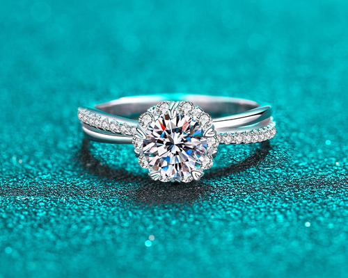 最高級1カラット モアサナイト モアッサナイト ダイヤ指輪 レディース