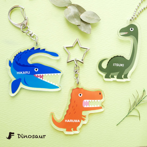 両面読める‼︎【恐竜 お名前キーホルダー】アクリル ダイナソー 雑貨