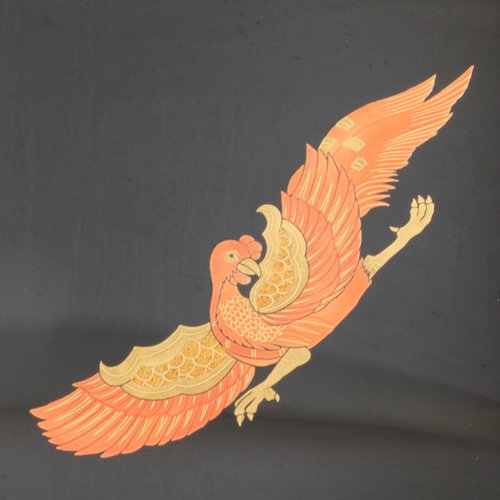 伝統工芸 輪島塗 平卓「総黒塗～四神蒔絵」 【130】 ローテーブル