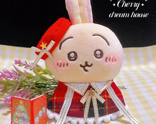 期間限定】ぬい服 10cm 着せ替え クリスマス 聖歌隊 ポンチョ ベレー帽