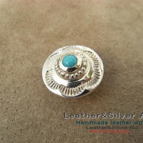 ターコイズハンドメイドコンチョ シルバー925 ナチュラルターコイズ