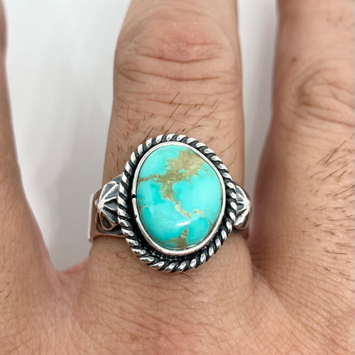 キングマン ターコイズ トルコ石 シルバー リング 指輪 23号