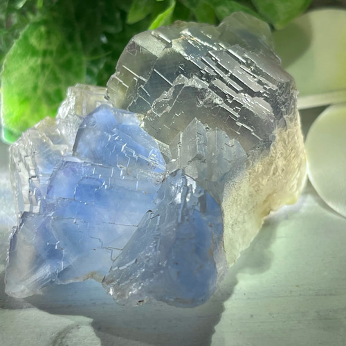 パキスタン産 ブルー フローライト クラスター 蛍石 ラフストーン 原石