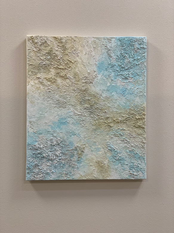 水色×ベージュ】モダンアート 近代アート 抽象画 テクスチャーアート