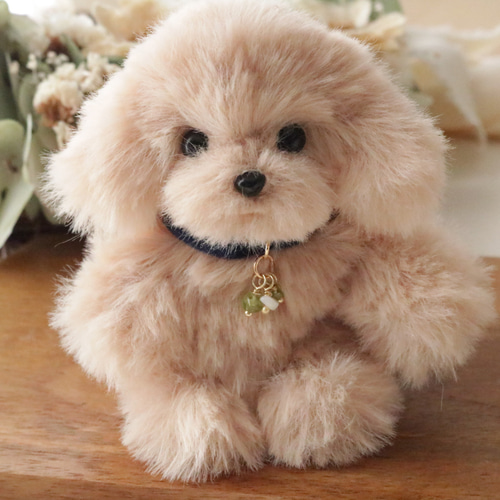 幸せを願う ぬいぐるみ トイプードル マルプー ベージュ バッグ
