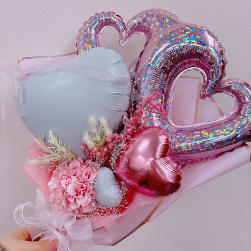 卒業祝いバルーンブーケ │ ピンク バルーンギフト 花束 卒業式 JK