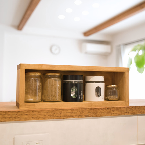 スパイスラック1段【キッチン収納/小物入れ/木製】 棚・シェルフ