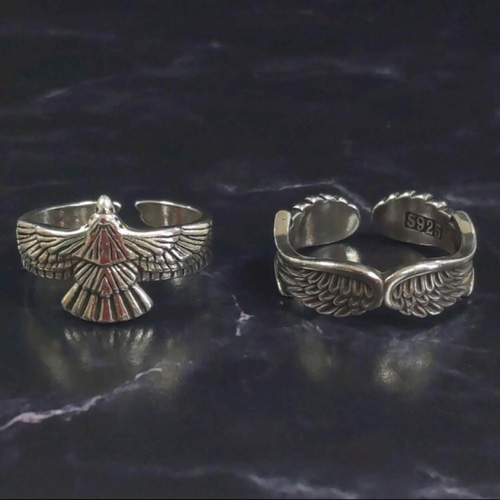 限定価格 silver925 刻印入り メキシカンリング メンズ 指輪 2点