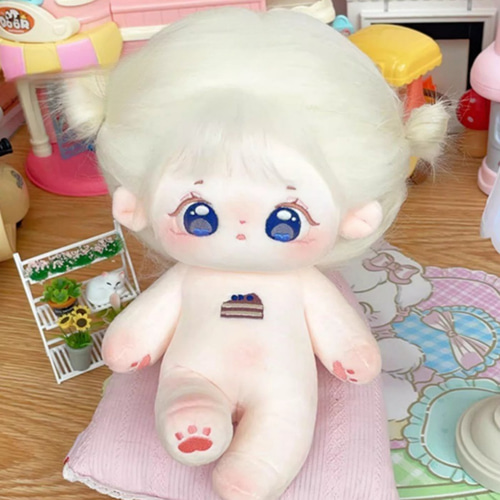 20cmぬいぐるみ 着せ替えぬいぐるみ チカ 白髪青目 元気少女 アイドル