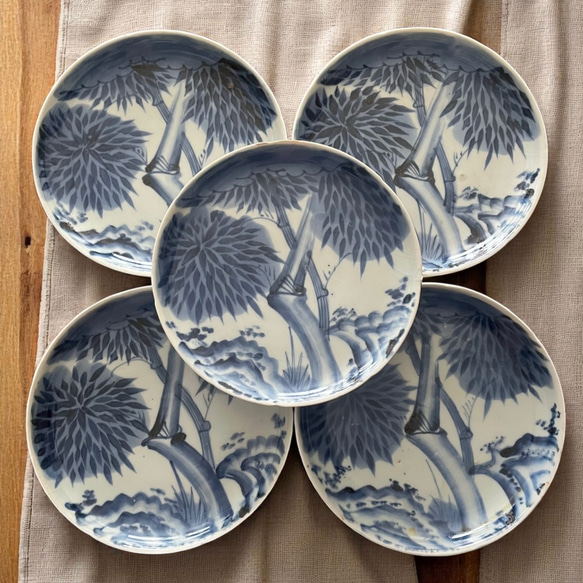 古伊万里染付5枚皿 大皿 antique art nozomi 通販 18214478｜Creema