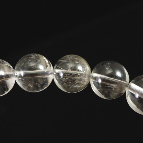 ブラジル産 プラチナ ルチルクォーツ 8.5mmブレスレット 19.2g #93045