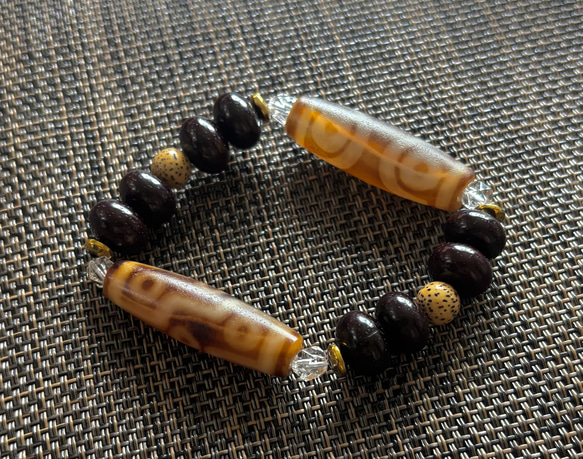 特別出品 開光 九眼天珠×三眼天珠 ブレスレット dzi ＊ ΚΑйON ＊ 通販