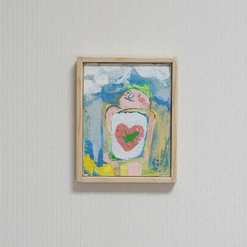 原画 絵画 『希望』【豆絵】油絵 キャンバスサイズF0 気軽に アート