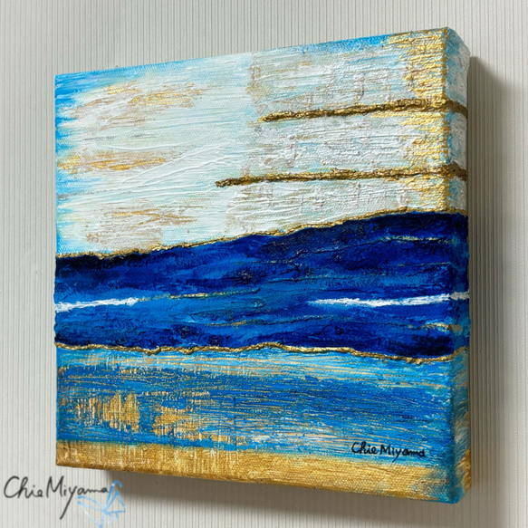 原画 『青の輝き』光 インテリアアート テクスチャーアート おしゃれ