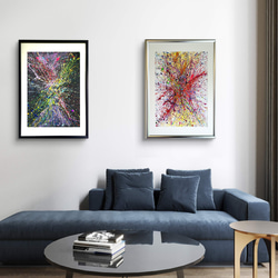 石垣の海に生きた証 / 抽象画 46×63㎝ A2 額縁セット 原画1点のみ