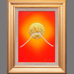 静寂の青『満月と夜の富士山』○AIアート和紙20枚限定A4額装品がんどう