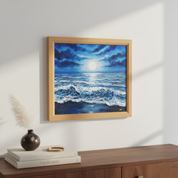 油絵 油彩 油彩画 絵 絵画 ミニ絵画【スーパーブルームーン】 絵画