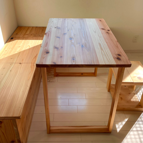天然木 ワークデスク 国産杉 100×60cm 無垢テーブル パソコンデスク